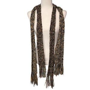 Scarf Lot of 2 Textured Artsy Fringe Metallic